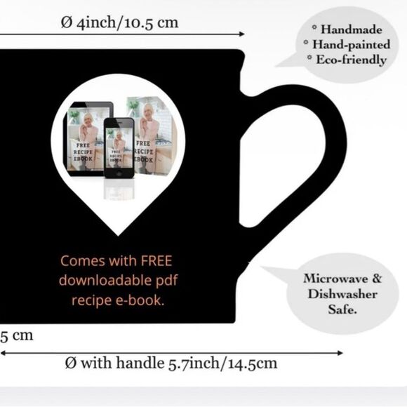 Set of TWO Elegant Black and White Polka Dot Mugs NWOT - Picture 4 of 8